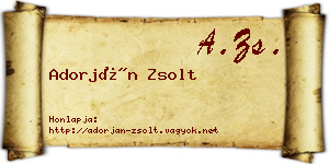 Adorján Zsolt névjegykártya